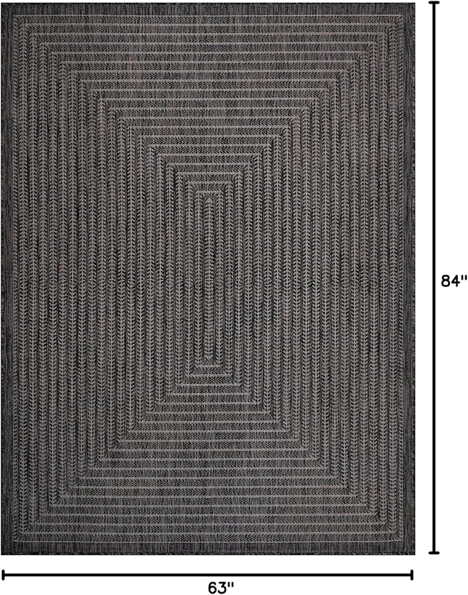Adiva Rugs Outdoor Indoor Area Rug, Weather Resistant, Easy to Clean, Stain Resistant Floor Mat for Dining Room, Backyard, Deck, Patio (Pebble Weiss, 5' x 7')