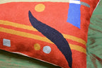 Lumbar Kandinsky Orange Abstract Pillow Cover Elements Modern Throw Pillowcase Chair Cushion Contemporary Pillowsham Accent Farmhouse Couch Hand Embroidered Wool Size 14x20