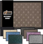 GORILLA GRIP 100% Waterproof All-Season WeatherMax Doormat, US Designed Natural Rubber, Stain and Fade Resistant, Low Profile Indoor Outdoor Door Mats, Easy Clean Patio Mat, 17x29, Taupe Basket Weave