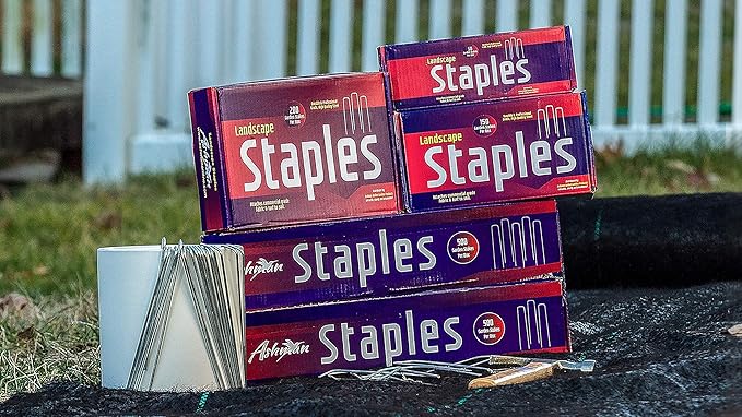 Ashman Galvanized Garden Stakes Landscape Staples and Fence Stake (500 Garden Staples - Heavy Duty & Anti Rust Galvanized)