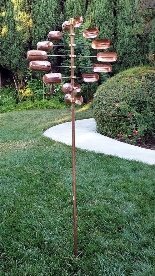 Stanwood Wind Sculpture Kinetic Copper Wind Spinner - Lucky 8 Twirler