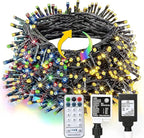 Dazzle Bright 100FT 300 LED Color Changing Christmas Lights, 2 in 1 Warm White & Multi Waterproof Christmas String Lights with Remote 11 Functions Christmas Decorations for Indoor Outdoor