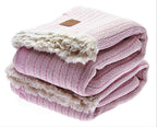 Gold Case Throw Blanket for Couch – 100% Recycled Turkish Cotton Blankets & Throws – Elegant Decorative Throw Blankets for Living Room Sofa – Woven Throws for Couch – Vintage Pink – 50x60 (Set of 2)