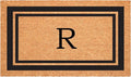 Calloway Mills 152961830R Black Border 18" x 30" Monogram Doormat, (Letter R)