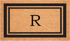 Calloway Mills 152962448 Black Border 24" x 48" Monogram Doormat (Letter R)