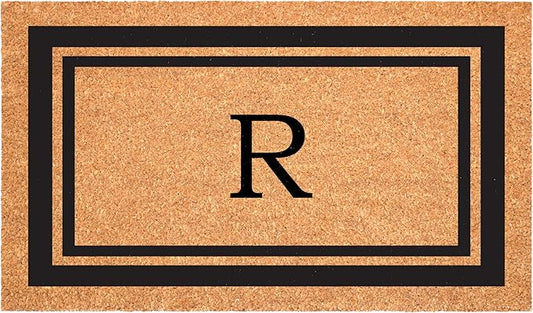 Calloway Mills 152962436R Black Border 24" x 36" Monogram Doormat, (Letter R)