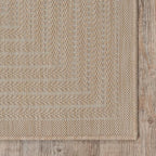 Adiva Rugs Outdoor Indoor Area Rug, Weather Resistant, Easy to Clean, Stain Resistant Floor Mat for Dining Room, Backyard, Deck, Patio (Natural Beige, 2' x 3')