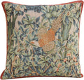 Charlotte Home Furnishings Decorative Tapestry Pillow Cover 14x14 in, Green Pheasant Couch Throw Pillow Cover, French Country Square Cushion Cases for Bed Room Home Decor, Soft Cotton Jacquard Woven