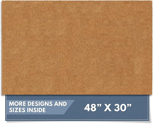 Barnyard Designs Natural Coco Coir Heavy Duty Backing Doormat - Large Cute Non-Slip Front Door Welcome Mat for Outside Entrance or Porch Entry, Brown (30x48, Plain Brown)