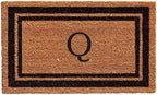 Calloway Mills 152963672Q Black Border 36" x 72" Monogram Doormat Letter (Q)