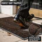 Yimobra Fall Door Mat Outdoor Indoor, Heavy Duty Windproof Welcome Mats for Front Door, Stuady Waterproof Doormat for Patio Porch Outside Entrance, Low Profile, 29.5x17, Coffee