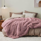 Bedsure GentleSoft Fluffy Dusty Pink King Size Blanket for Bed, Thick Soft Sherpa Faux Fur Fleece Bedding Fuzzy Plush Winter Warm Heavy Big Large King Blanket, Cozy Pink Gifts for Men Women, 108x90
