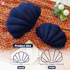 Navy Seashell Throw Pillows, Shell Shaped Throw Pillows, 13 Inch Soft Home Decorative Pillow Plush Cushion for Bed Couch Living Sofa Room Decor Accent Throw Pillow