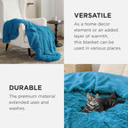 Bedsure GentleSoft Fluffy Bright Blue Throw Blanket Gifts for Women, Men, Soft Fleece Cozy Fuzzy Sherpa Plush Warm Minky Thick Faux Fur Throws for Couch, Blue Decor House Blanket Gifts for Her, 50x60
