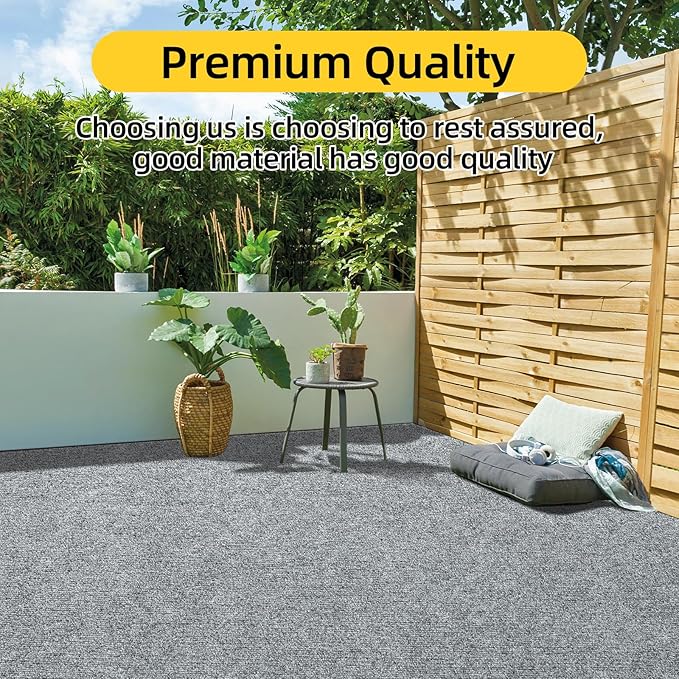 Marine Carpet,5 FT x 15 FT Smoke Gray Indoor Outdoor Carpet 0.2" Thick Boat Carpet with Water-Proof TPE Backing, Non-Slide Outdoor Marine Carpet Roll for Home, Patio, Porch, Deck