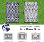 OLANLY Outdoor Rug Waterproof 6x9 ft Clearance, Reversible Outdoor Plastic Straw Rug with Floral Pattern, RV Mat for Patio, Camping, Balcony, Deck, Backyard, Navy & White