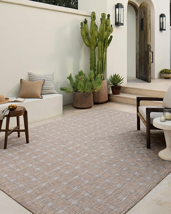 Loloi Amber Lewis Topanga Collection TOP-01 Natural/Bone 7'-10" x 10' Indoor/Outdoor Area Rug
