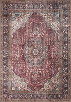 Keen Home Design 5x7 Rug - Machine Washable Area Rug with Non-Slip Backing, Ideal for Living Room, Dining Room, Bedroom - Vintage, Easy Clean, Durable, Low Pile Rug - (5' x 7')