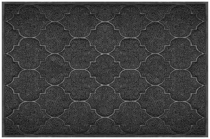 Door Mat Outdoor, 24x36, Welcome Mats for Entryway, Front Doormat for Home Entrance, Indoor Floor Mat, Durable, Non-Slip, Boot Scraper, Catches Muddy and Dirt (Black)