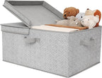 GRANNY SAYS Fabric Storage Bin with Lid, Decorative Storage Box, Extra Large Storage Baskets, Closet Organizer, Gray, 1-Pack