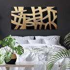 Dimpaga Abstract Canvans Wall Art Paintings Modern Wall art Decor Black And Gold Lines Texture Artwork for Walls Minimalist Wall Art Living Room Decor For Room Bedroom Office Wall Decor 20x40 Inch
