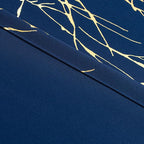 Grommets Blackout Long Window Curtains Navy Blue Gold-52W*95L 2PCS Drapes for Bedroom