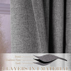 150 Inches Extra Wide Room Divider Draperies, Pinch Pleat Drapes, Absolutely Blackout Sliding Door Drapery, Total Privacy Ceiling Track Curtains, 150" W by 96" L, Gray (1 Panel)