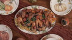Bico Pumpkin Feast Ceramic 16 inch Oval Platter, Microwave & Dishwasher Safe