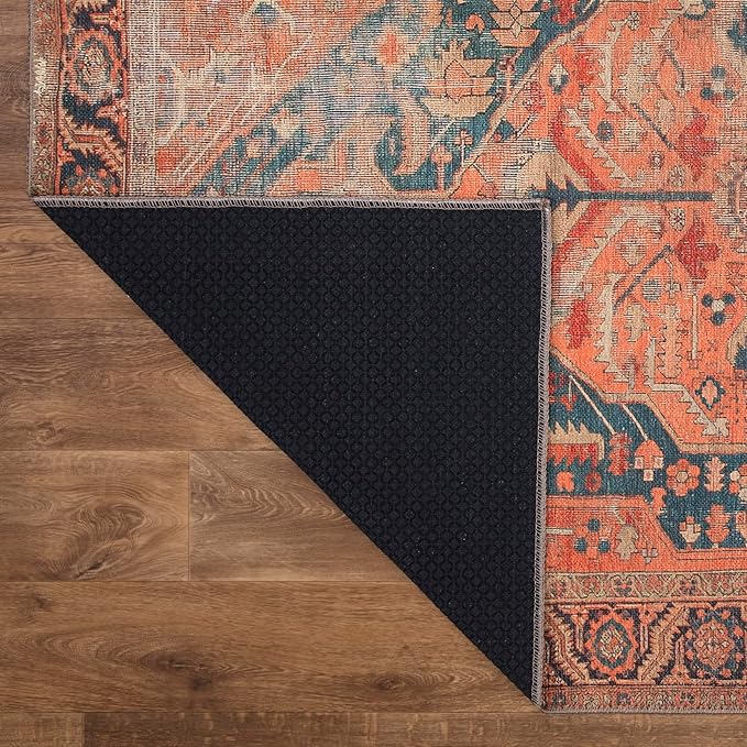 Keen Home Design 3x5 Rug - Machine Washable Entry Rug with Non-Slip Backing, Ideal for Enteryway, Kitchen, Bathroom, Laundry Room - Vintage, Easy Clean, Durable, Low Pile Rug - (3' x 5')