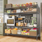 REIBII 2560LBS Storage Shelves 55.5"W Metal Shelving Unit 4 Tier Wire Shelving Commercial Adjustable Garage Shelving Heavy Duty for Storage Rack for Pantry, Garage, Kitchen,55.5"W x 18"D x 55.5"H,2PCS