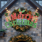6FT Merry Christmas Sign for Decoration, 2-in-1 Pre-Lit Holiday Greeting Sign Decor with 456 LED Lights, Freestanding or Hanging Glittered Holiday Display for Outdoor, Indoor