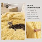 Bedsure GentleSoft Fuzzy Sherpa Faux Fur Twin Blanket Yellow Cozy Gifts for Women Men, Soft Fleece Plush Warm Thick Blanket Twin Size for Bed, Couch, Room Dorm Essentials Yellow Decor Gifts, 60x80