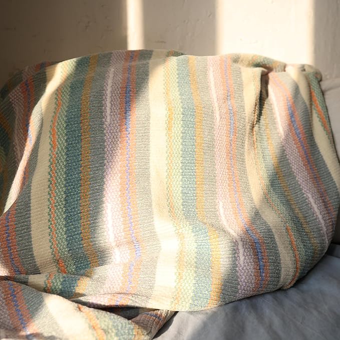 Soft Chenille Yarn Throw 36"x48", Handmade Knit Throw Blanket, for use in All Seasons, Soft Cozy Warm Knitted Blanket for Bed Sofa, Couch Chair, Living Room(1.37Ib)