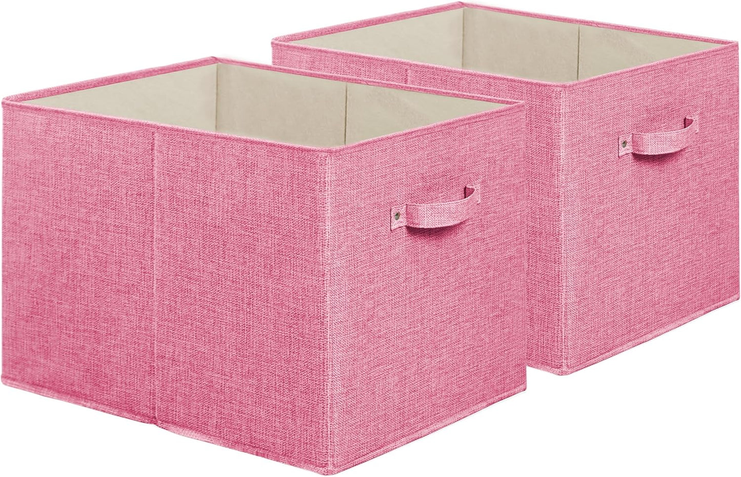 SIMPLE HOUSEWARE Collapsible Fabric Storage Bin 15x13 Inch - 2 Pack Pink
