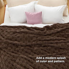 Bedsure GentleSoft Blankets Queen Size for Bed - Super Soft Cozy Blanket for Women Men Girls, Large Fuzzy Fleece Throw for Bedroom Decor, Dark Brown, 90x90 Inches