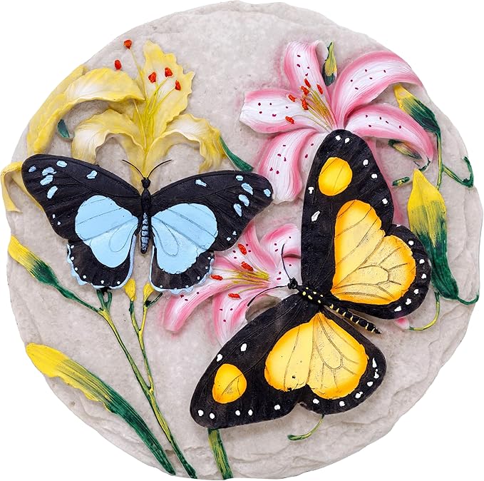 Spoontiques - Garden Décor - Butterfly Stepping Stone - Decorative Stone for Garden