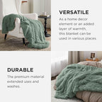Bedsure GentleSoft Fuzzy Sherpa Faux Fur Twin Blanket Sage Green Cozy Gifts for Women Men, Soft Fleece Plush Warm Minky Thick Blanket Twin Size for Bed, Dorm Essentials Sage Room Decor Gifts, 60x80