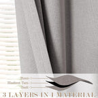 150 Inches Extra Wide Room Divider Draperies, Pinch Pleat Drapes, Absolutely Blackout Sliding Door Drapery, Total Privacy Ceiling Track Curtains, 150" W by 102" L, Browish Grey (1 Panel)