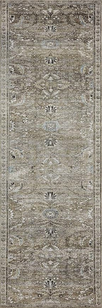 Loloi Layla Collection LAY-13 Antique/Moss 9'-0" x 12'-0" .13" Thick Area Rug, Soft, Durable, Vintage Inspired, Distressed, Low Pile, Non-Shedding, Easy Clean, Printed, Living Room Rug