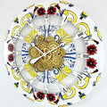 The Gears Clock Wall Clock Italy Collection with Moving Gears (Positano, 36 inch Round)