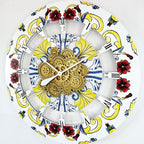 The Gears Clock Wall Clock Italy Collection with Moving Gears (Positano, 36 inch Round)