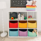 OrganiHaus Woven Storage Baskets for Organizing, Cotton Rope Organizer Bins for Shelves, Closet & Nursery, Dog Toy Basket, Decorative Bins for Toys, Towels & Books - 15x10x9, Red