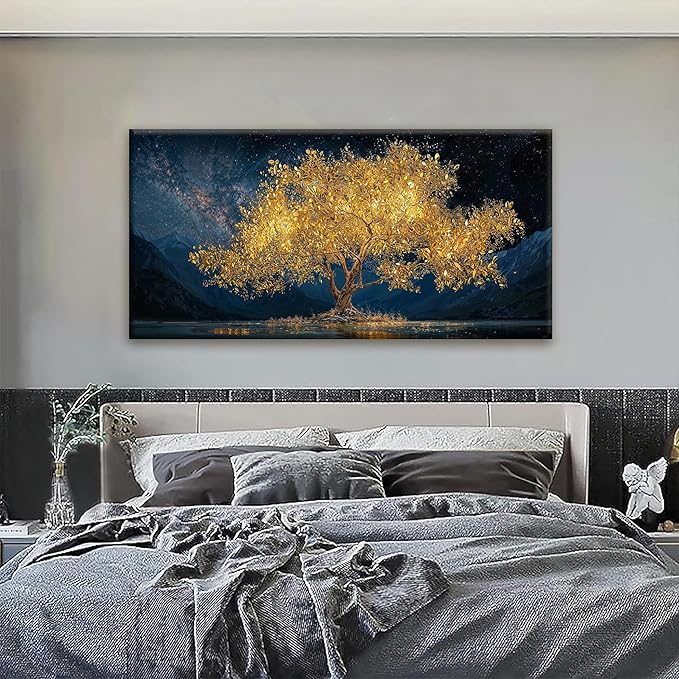 Tsomzxng Canvas Wall Art Decor Modern Large Wall Art For Living Room 29 X 58 Inches Gold Tree Of Life Abstract Wall Decor Paintings Picture For Bedroom Dining Room Home Office Artwork