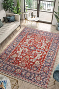 Keen Home Design 5x7 Rug - Machine Washable Area Rug with Non-Slip Backing, Ideal for Living Room, Dining Room, Bedroom - Vintage, Easy Clean, Durable, Low Pile Rug - (5' x 7')