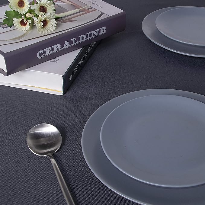 sancua Rectangle Tablecloth - 54 x 108 Inch - Stain and Wrinkle Resistant Washable Polyester Table Cloth, Decorative Fabric Table Cover for Dining Tables, Buffet Parties and Camping, Grey