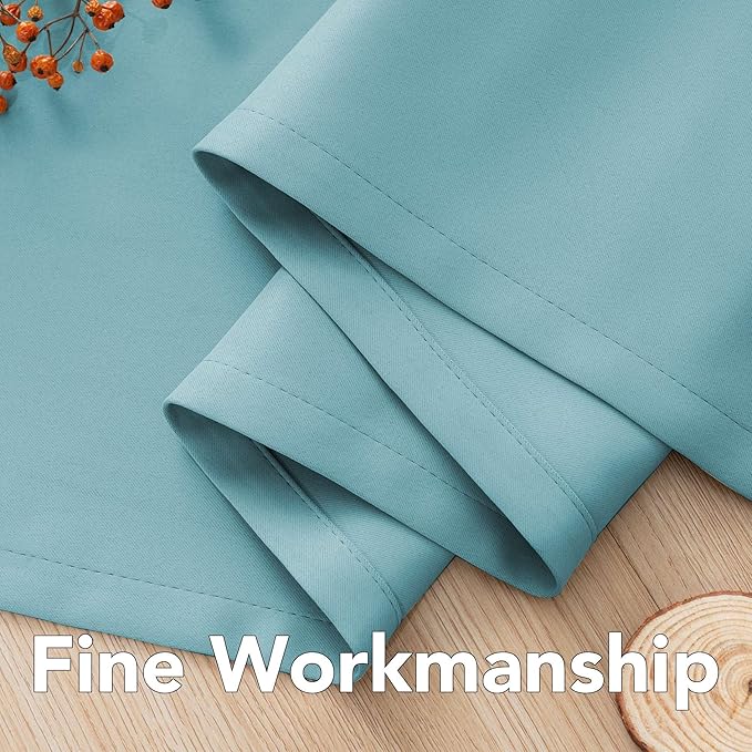 H.VERSAILTEX Blackout Aqua Curtains for Bedroom/Living Room, 52" Wide x 63" Long Each Panel,Grommet Top (Set of 2 Panels)