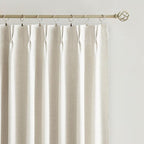 Vision Home Natural Pinch Pleated Full Blackout Curtains Linen Blended Room Darkening Window Curtains 63 inch for Living Room Bedroom Thermal Insulated Pinch Pleat Drapes with Hooks 2 Panel 40"Wx63"L