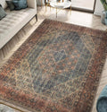 Keen Home Design 8x10 Rug - Machine Washable Area Rug with Non-Slip Backing, Ideal for Living Room, Dining Room, Bedroom - Vintage, Easy Clean, Durable, Low Pile Rug - (8' x 10')