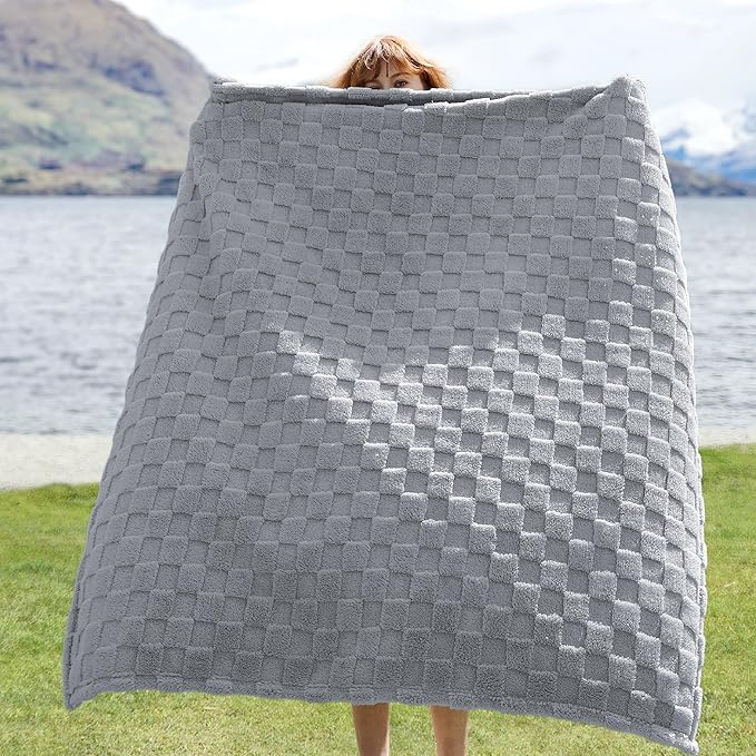 Bedsure GentleSoft Silver Grey Throw Blanket for Couch - Super Soft Cozy Blankets Gifts for Women Men Girls, Cute Small Fleece Throws for Bedroom Home Decor, 50x70 Inches