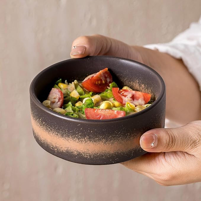 Ceramic Bowl Sets of 4, 4.5 Inches Mix Color, Small Bowls Set Farmhouse Vintage Color Bowls for Kitchen, 10 oz Bowl for Dessert, Dip, Side Dishes, Ice Cream, Fruit, Rice Dishwasher Microwave Safe